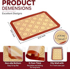 P&P CHEF 8.6 Inch Silicone Baking Mats, 2 Pcs Reusable Silicone Oven Mat, Non Stick Baking Supplies for Macaroon Pastry Bread Dough Cookie, Fits Well with Sheet Pan, Healthy & Easy Clean