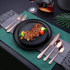 Copper/Rose Gold Silverware Set, OGORI 40-Piece Stainless Steel Flatware Set, Kitchen Utensil Set Service for 8, Mirror Polished Tableware Cutlery Set for Home and Restaurant, Dishwasher Safe