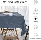 Waterproof Cotton Linen Tablecloths Square Dining Table Cloth, Wipe Clean Indoor & Outdoor Table Cover for Buffet Party and Banquets, Wrinkle Resistant（54"x54"） Navy