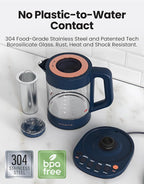 Vianté Electric Kettle With Infuser For Loose Leaf Tea. Hot Tea Maker With Temperature Control And Automatic Shut Off. Kettle With Brewing Programs. 1.5 Liters Capacity | Midnight Blue Color