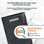 Resealable Zipper Vacuum Seal Bags 11" x 24" (50 Count) 5.5 Mil (Black and Clear) - BPA Free Commerical Grade Food Saver for Storage, Sous Vide, and Meal Prep Sealer Bag
