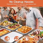 Disposable Aluminum Foil Pans with Lids 9x13-10 Pack Aluminum Foil Pans, Heavy Duty Aluminum Baking Pans for Cooking, Storing, Prepping, and Freezing Food