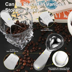Coffee Scoop Set, Tablespoon Scoop 2 Pc Set (1 Tbsp & 2 Tbsp), Stainless Steel Measuring Spoons for Ground Coffee with Short Handles, for Tea, Sugar, or Flour