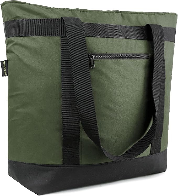 BeeGreen Cooler Bag Soft Leakproof Insulated Tote with Zipper for Beach Travel Grocery