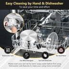 4 Quart 3-Ply Cooking Stock Pot with Lid, P&P CHEF Stainless Steel Large Pot for Pasta Soup, Work on Multi Stove, Heavy Duty & Dishwasher Safe, Dual Heat-resistant Handles & Visible Lid