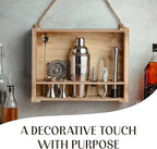 Mixology & Craft 11-Piece Cocktail Shaker Set, Bartender Kit with Stand, Stainless Steel Bar Tools, Dual Jiggers, Muddler & Pourers, Wood Display for Home Bar - Gift Ready (Silver)