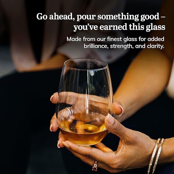 Libbey Signature White Wine Glasses Set of 4, Elegant, Dishwasher Safe Stemless White Wine Glasses, Elegant Wine Glasses for Weddings, Birthdays