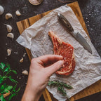 Schmidt Brothers -Bonded Ash 4-Piece Jumbo Steak Knife Set, High-Carbon German Stainless Steel Cutlery in a Wood Gift Box