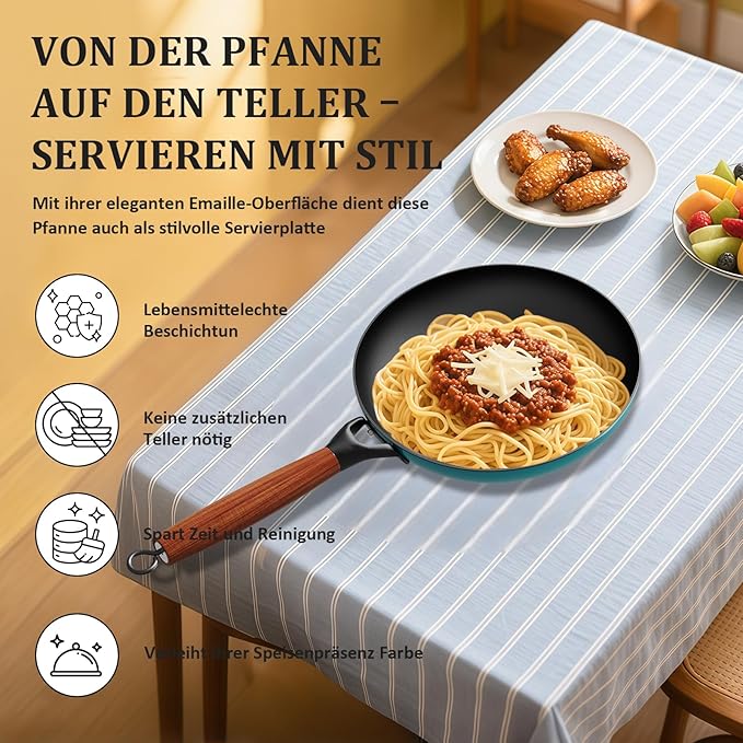 YUTANN Nonstick Frying Pan 12 inch, Ceramic Cast Iron Skillet, Lightweight Pre-seasoned Cast Iron Pan with Detachable Handle, Dishwasher & Oven Safe, Free of PFAS and PFOA