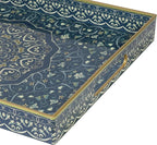 Boho Sturdy Acrylic Rectangular Serving Tray with Handles, Coffee Table, Food & Breakfast-Kitchen Countertop & Living Room Ottoman Tray, 15.7" x 11.8"