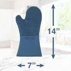 All-Clad Premium Silicone Oven Mitt: Heat Resistant to 500 Degrees - 100% Cotton & Silicone, 14"x7" Pot Holder for Kitchen and Barbeque, (1-Pack), Indigo