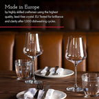 Gabriel-Glas StandArt Crystal Wine Glasses, Set of 4 with Gift Boxes - Premium, Universal Wine Glass for Red and White Wine - Dishwasher Safe, Lead-Free, 16 oz.