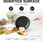 Granitestone True 20 Pc Pots and Pans Set Non Stick Cookware Set with Deep Square Pan and Bakeware Set, Non Toxic PFOA PFOS Free, Oven & Dishwasher Safe, No Cheater Pieces