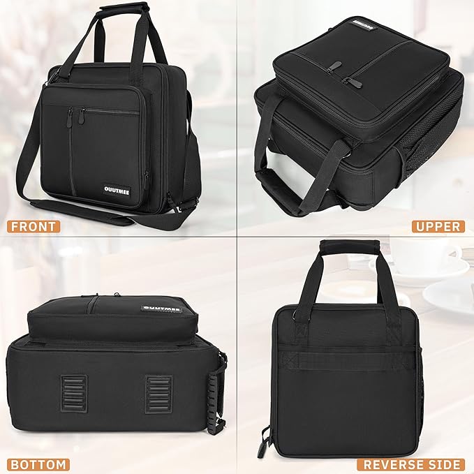 Coffee Maker Carrying Bag Compatible with Keurig K-Mini or K-Mini Plus, Single Serve Coffee Brewer Portable Storage Bag with Extra Pockets, Storage Tote Case With Multiple Pockets for K-Cup