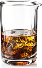 Cork & Mill Cocktail Mixing Glass - Large 24 oz Crystal Cocktail Mixer for Old Fashioneds, Manhattans and Other Stirred Whiskey Drinks - Essential Bar Accessories for Bartenders and Home Mixologists