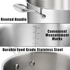 Rorence Stainless Steel Stock Pot: 6 Quart Stockpot with Stainless Steel Handles Capsule Bottom & Tempered Glass Lid …