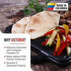 Victoria Rectangular Cast Iron Griddle. Double Burner Griddle, Reversible Griddle Grill, 13 x 8.5 Inch, Seasoned with 100% Kosher Certified Non-GMO Flaxseed Oil, Model: GDL-189