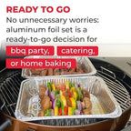 IDL Packaging Aluminum Foil Pans with Lids, Shallow - 45 pc Chafing Dish Set - 15 Full Size and 30 Half Size Steam Table Pans + Lids - Disposable Cookware for Catering, Buffet, Party, BBQ