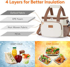 Lifewit Medium Lunch Bag Insulated Lunch Box Soft Cooler Cooling Tote for Adult Men Women, Beige 12-Can (9L)