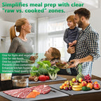 Titanium Cutting Boards for Kitchen [Set of 3], Double Sided Pure Titanium Cutting Board | Easy to Clean | Dishwasher Safe | Food-Grade Raw & Cooked Foods or Outdoor Camping Chopping Board