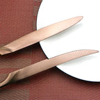 6-Piece Flatware Set,Extra Thick Heavy Duty - 18/10 Stainless Steel Cutlery Sets,High Matte Finish Rose Gold Flatware Sets Service for 1,Multipurpose Use for Home,Kitchen Utensil Sets