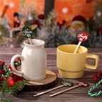 Jinei 120 Pcs Christmas Wooden Coffee Stirrers Wood Cocktail Coffee Stir Sticks Disposable Drink Stirrers for Stirring Hot Chocolate Milkshake Restaurant Home Office (Classic Style)