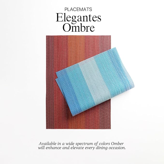 LEXMORE PVC Woven Placemats 4 PCS Wipeable Indoor/Outdoor Table Mats Washable Vinyl Place Mats for Dining Table, Set of 4-Ocean Geode