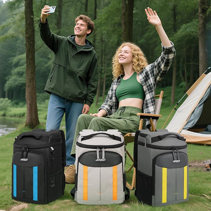 ANILD 30 Cans Cooler Backpack Soft Insulated Leak Proof for Men and Women, 2 Insulated Compartments Portable Backpack for Travel, Camping, Beach and Picnic