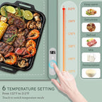 Food Warming Mat WochiTV Electric Warming Tray with 6 Level Temperature Control and 6 Hours Timer Extra Large Food Warmer Perfect for Parties Gatherings Buffet (Pale Green)