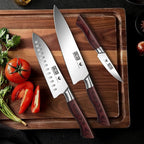 3-Piece Kitchen Knife Set, Ultra Sharp Chef/Santoku/Paring Knives,Professional High Carbon Steel Knives with Ergonomic Handle, Ideal Cooking Gift Set