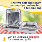 IDL Packaging Full Size Aluminum Steam Table Pans - Shallow, 21" x 13" x 1.5" (pack of 25) - Disposable Foil Pan for Grilling, Roasting, BBQ, Cooking, Baking, Freezing