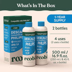 Roobi Philips Compatible Descaling Solution & Cleaner. Specially Formulated for Philips Espresso Machines. Carbon Neutral Descaler Kit. 2 Uses per Bottle, 2 Pack