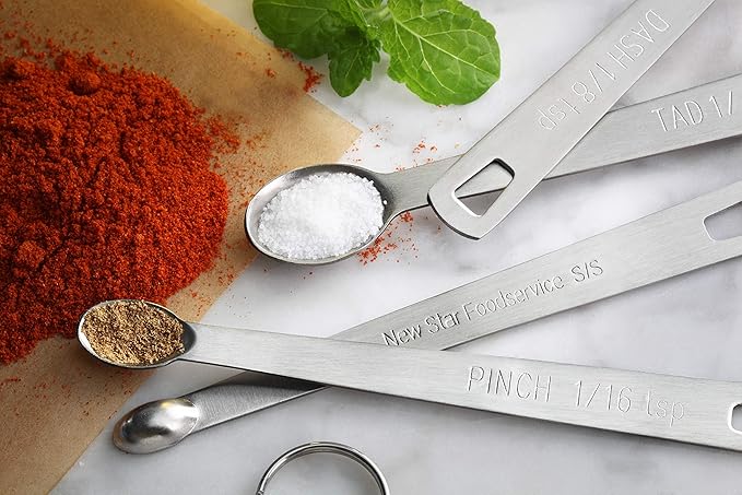 New Star Foodservice 42924 Stainless Steel Measuring Spoons Set, Mini