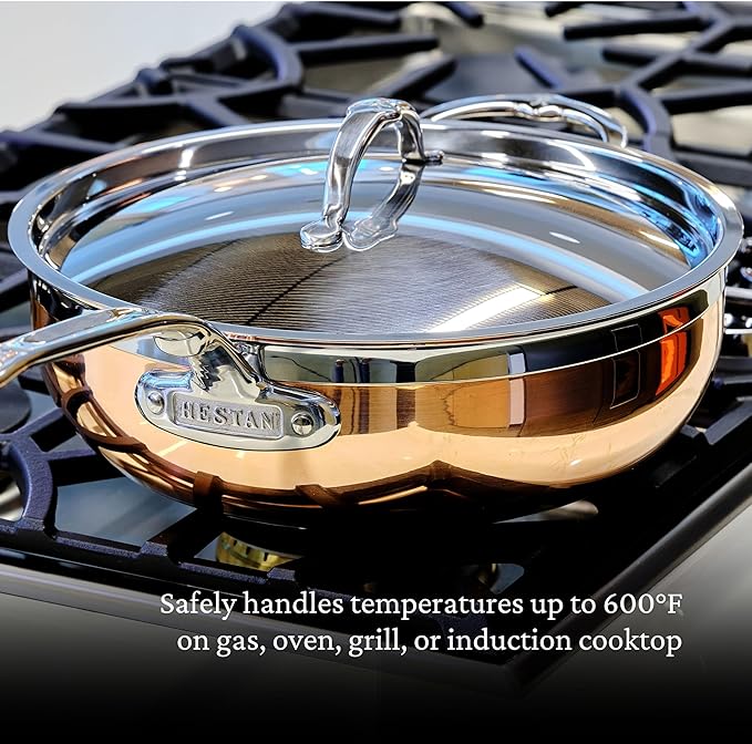 Hestan - CopperBond Collection - 100% Pure Copper Essential Pan, Induction Cooktop Compatible, 5 Quart