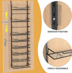 Moforoco 8-Tier Over The Door Pantry Organizer, Pantry Organization and Storage, Black Hanging Basket Wall Spice Rack Seasoning Shelves, Home & Kitchen Laundry Room Bathroom Essentials accessories