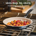 Rachael Ray Cucina Ceramic Nonstick Frying Pan/Skillet, 8.5 Inch Non Stick Open Fry Pan, Dishwasher Safe - Peppercorn