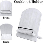 Wood Cookbook Stand Cookbook Holder: Kitchen Adjustable Cookbook Holder Recipe Stand for Counter White