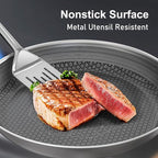 COOKER KING Stainless Steel Cookware Set, Pots and Pans Set Non Stick, Hybrid Ceramic Cookware, Frying Pans, Saucepans & Stock Pot with Glass Lid, Non-Toxic, Oven Safe, Induction Compatible