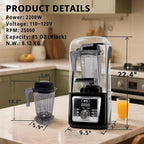 VONCI 2200W Commercial Blender With Sound Enclosure, 85OZ Large Capacity Quiet Blender For Smoothies, Heavy Duty Industrial Blenders For Restaurant, Perfect For Kitchen, Ice Crush, Milk Shake, Fruits