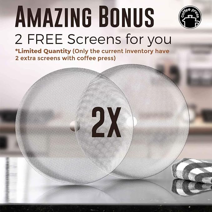 Stainless Steel French Press Coffee Maker Large 1.5 L(51 oz) Mirror – Durable Double Walled Insulated Coffee Press Keeps Drinks Hot, Easy to Use and Clean Stylish Design for Rich Flavor