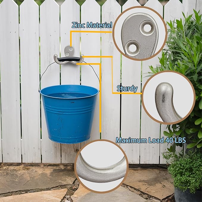 Coat Hooks Wall Hooks for hanging - 8 pack Silver Double Prong Hook Wall Mounted - Great for Living Room, Kitchen, Bedroom for Coat, Bag, Scarf, Towel, Hat, Key, Cup,Sturdy, Durable, Rust-Resistant