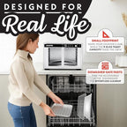 Gourmia French Door Digital Air Fryer Oven - 25-Quart XL Capacity, 12 Presets, Touchscreen, FryForce 360° Tech, Dehydrate, Proof, Slow Cook, Fits 13” Pizza, 1700W, White