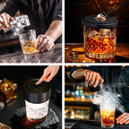 Electric Whiskey Smoker Kit with 12 Wood Chips, Rechargeable Cocktail Smoker Kit Built-in Lighter, No Butane Needed, Bourbon Whiskey Gifts for Men, Dad, Husband – Birthday, Christmas, Anniversary
