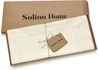 Solino Home Ivory Table Runner 90 Inches Long - Cotton Linen Hemstitch 14 x 90 Inch Table Runner for Dining, Summer, Fall, Autumn