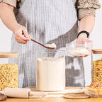 Glass Storage Containers with Lids, Glass Jars with Bamboo Lids, Large Food Storage Jar, Sugar, Pantry Storage Container for Pasta Rice Flour Oats Nuts Tea Spice (Round 27oz*2+54oz*2+100oz*2)