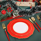 WDF 60pcs Plastic Red Plates Disposable - 7.5inch Heavy Duty Red Dessert/Salad Plates for Memorial Day