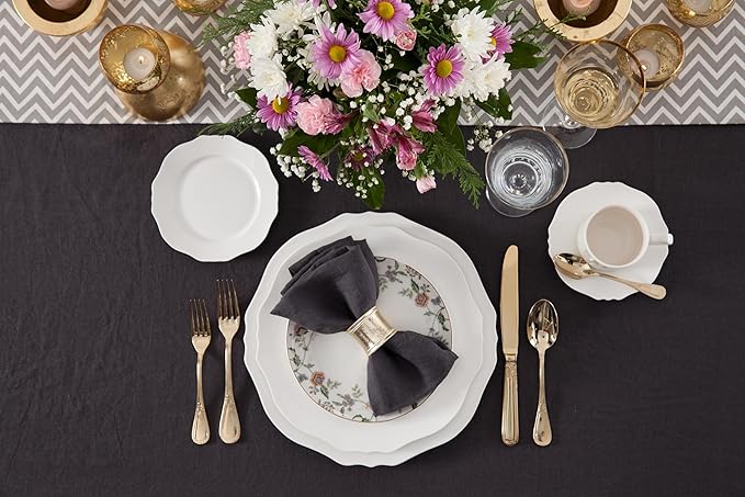 Fortessa Savoy Gold 18/10 Stainless Steel 5 Piece Flatware Set, Service for 1, Gold