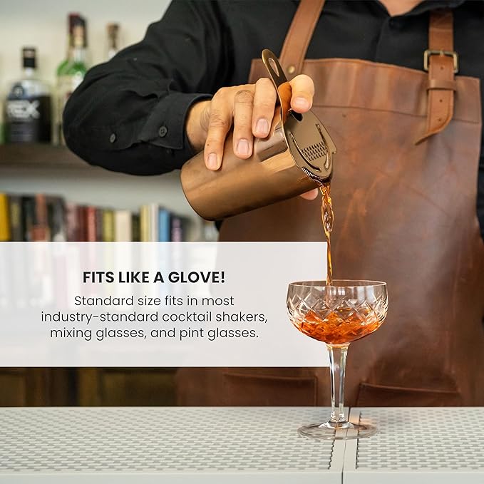 A Bar Above Black Hawthorne Strainer Cocktail, Bar Strainer Cocktail, with High-Density Spring, Mirrored Drink Strainer, Cocktail Strainer, for Boston Shakers and Mixing Glasses