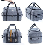 BAGSPRITE Double-Layer Slow Cooker Carrying Bag for 6-8 Quart CrockPot and Hamilton Beach Slow Cooker, Travel Bag with Lid Fastener for Crock-pot, Portable Carrier Case Slow Cooker Bag, Grey
