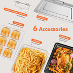 Kitchen in the box 32QT Extra Large Air Fryer Toaster Oven Combo, 21-in-1 Countertop Convection Toaster Oven with Rotisserie and Dehydrate, 6 Accessories, 1800W Dual Cook Preset (Black)